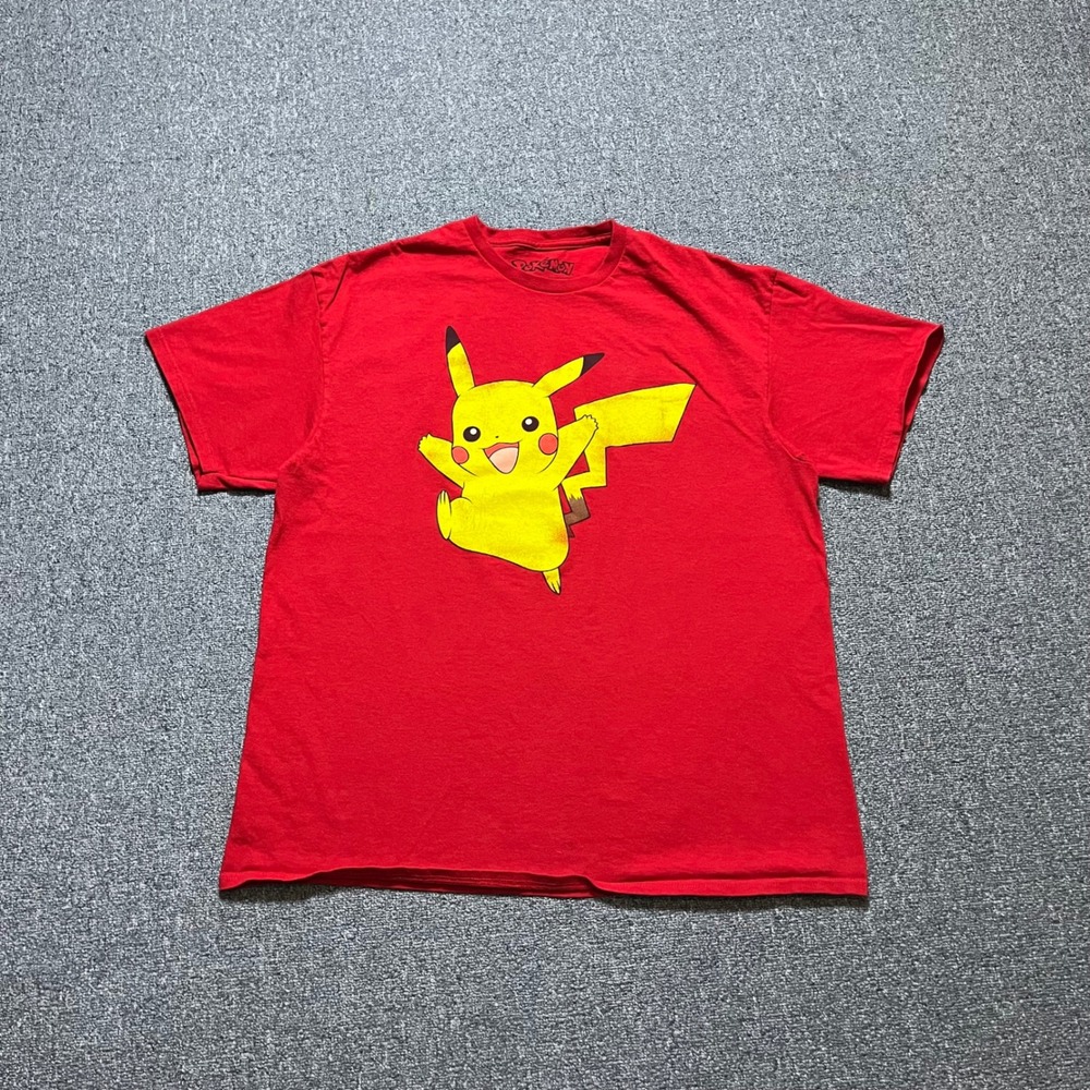 Pokemon Pikachu Graphic T-Shirt XL Red Short Sleeve Nintendo Gamer Tee